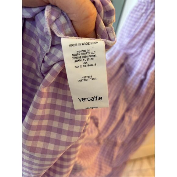 NWOT Vero Alfie gingham dress , $298 Us 8/10 B33 - Picture 7 of 8